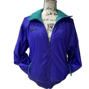 90’s COLUMBIA BOMBER JACKET REVERSIBLE SZ S MEN PURPLE/TEAL Sz S RETRO NORMCORE